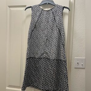 Womens LOFT black white floral petite dress